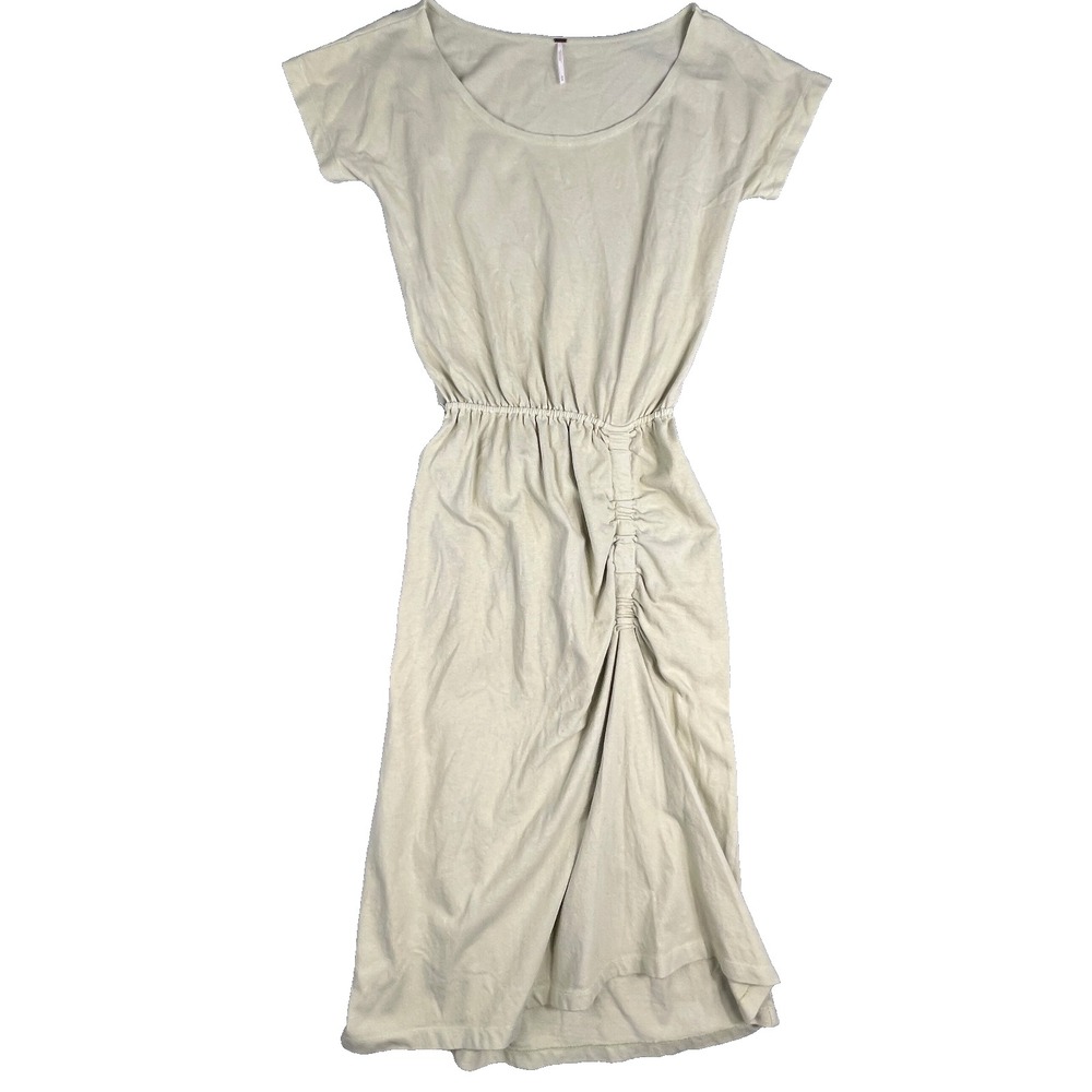 Free People Tee Midi Dress Womens Size M Light‎ Green  Ruched Waist Boho